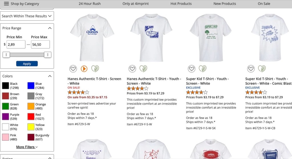 4imprint cheapest online custom t-shirt printing company