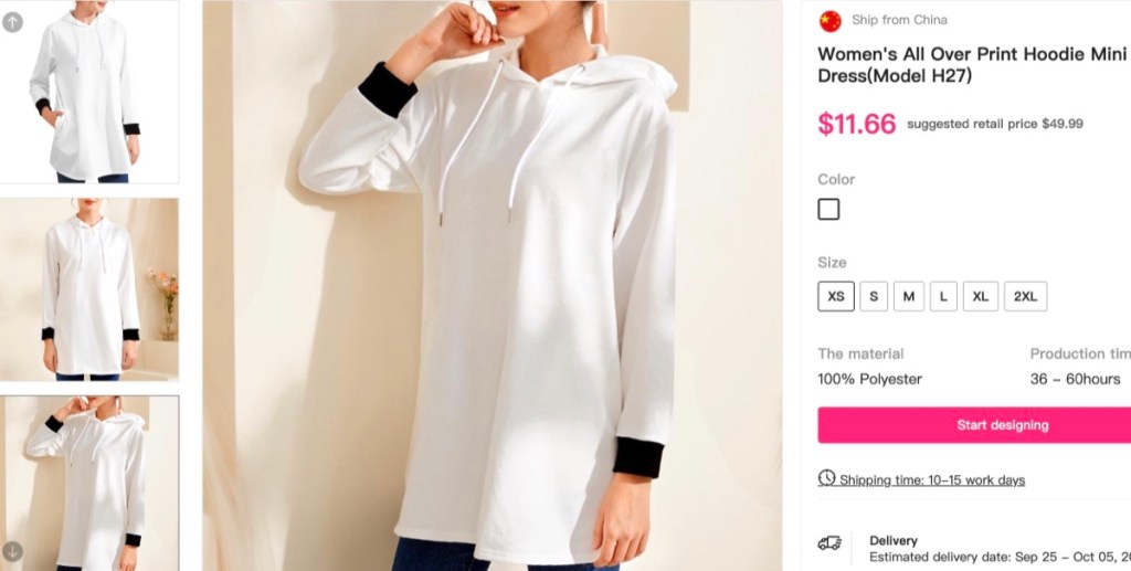 99diy custom hoodie dress print-on-demand supplier