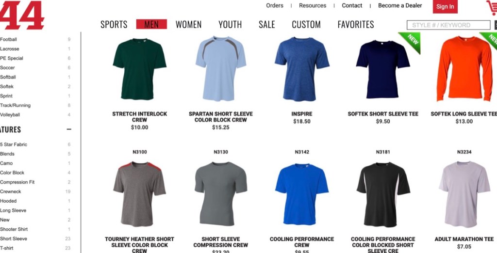 A4 Apparel wholesale blank t-shirt supplier in Los Angeles, California