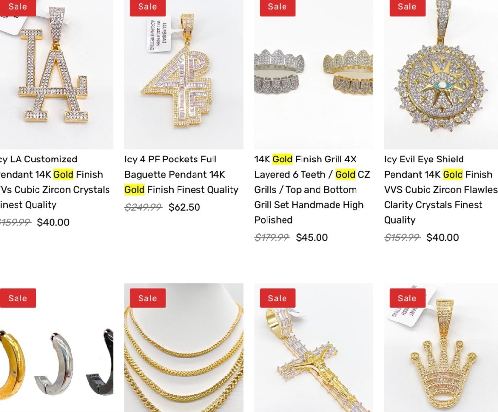 AAA Hip Hop Jewelry wholesale gold-plated jewelry supplier