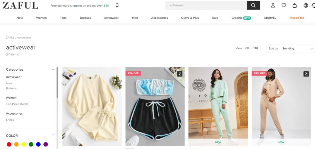 Zaful activewear & sports clothing dropshipping supplier