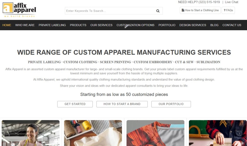 Affix Apparel fashion clothing manufacturer in the US