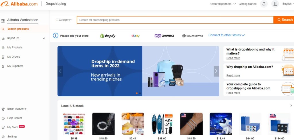 Alibaba Dropshipping Center Shopify dropshipping app
