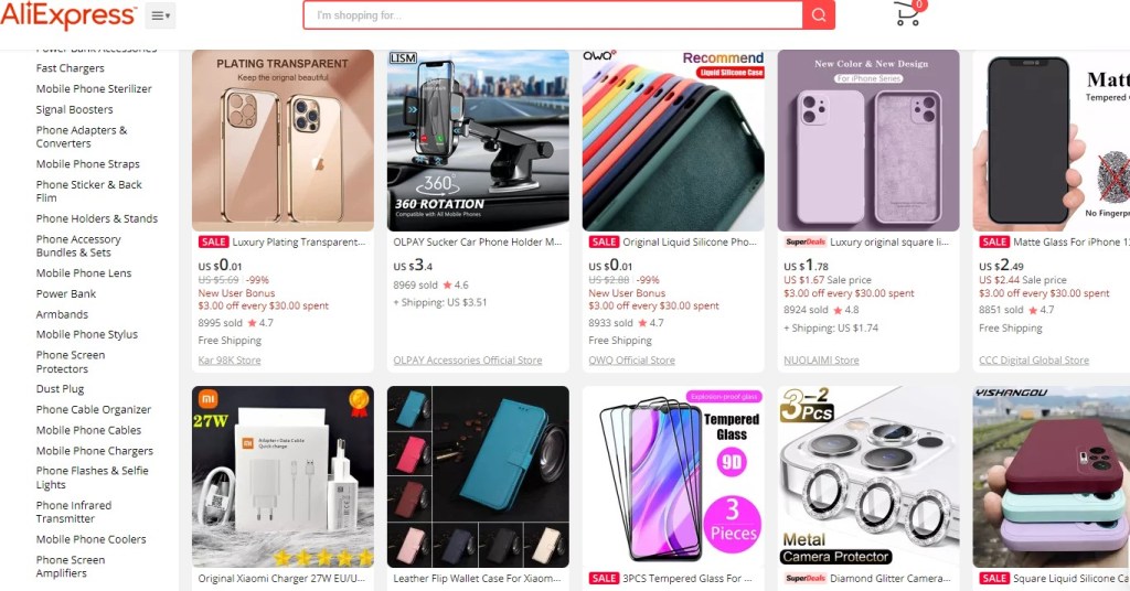 AliExpress phone cases & accessories dropshipping supplier