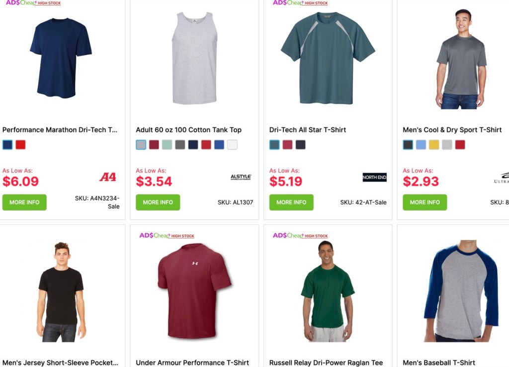 AllDayShirts wholesale blank athletic clothing & fitness apparel distributor