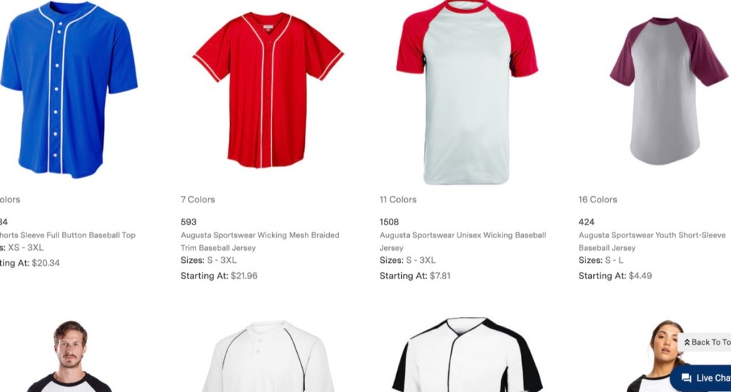 Alphabroder wholesale blank baseball jersey distributor