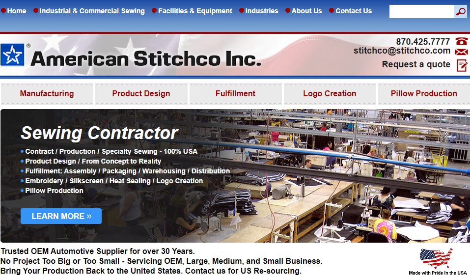 American Stitchco fashion clothing manufacturer in the US