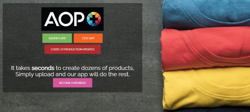 AOP+ one of the best print-on-demand partners to integrate with Etsy