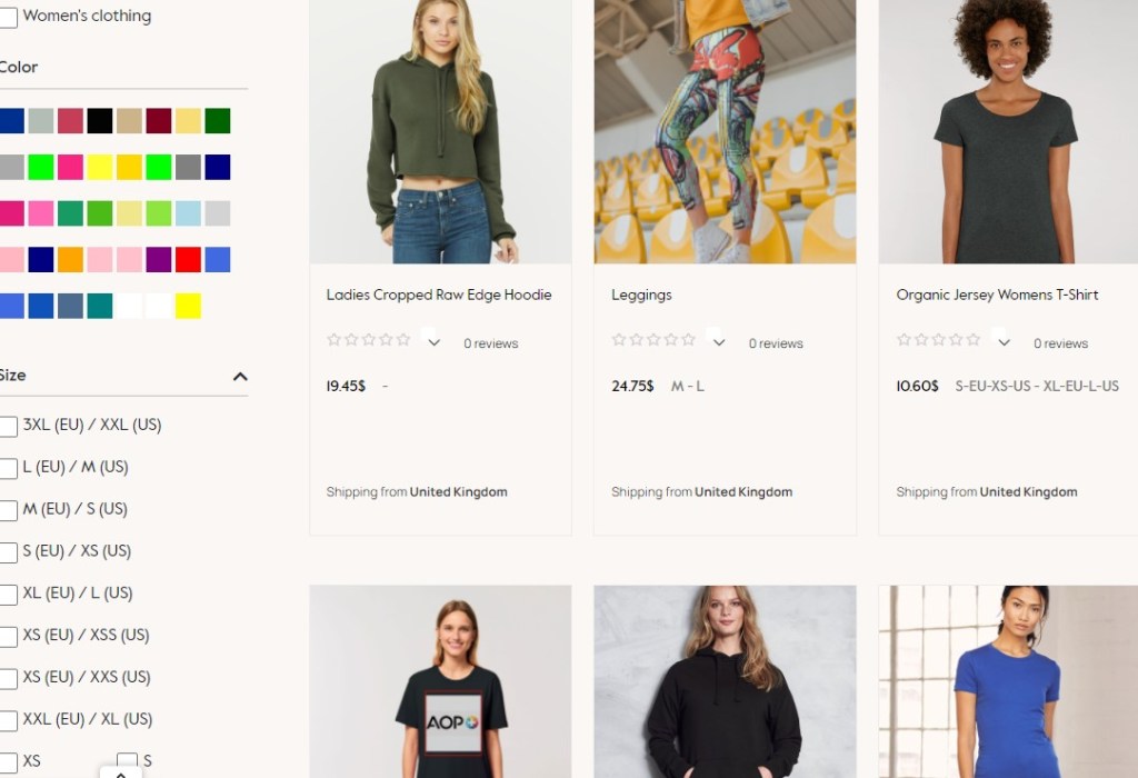 AOP+ fashion clothing print-on-demand company