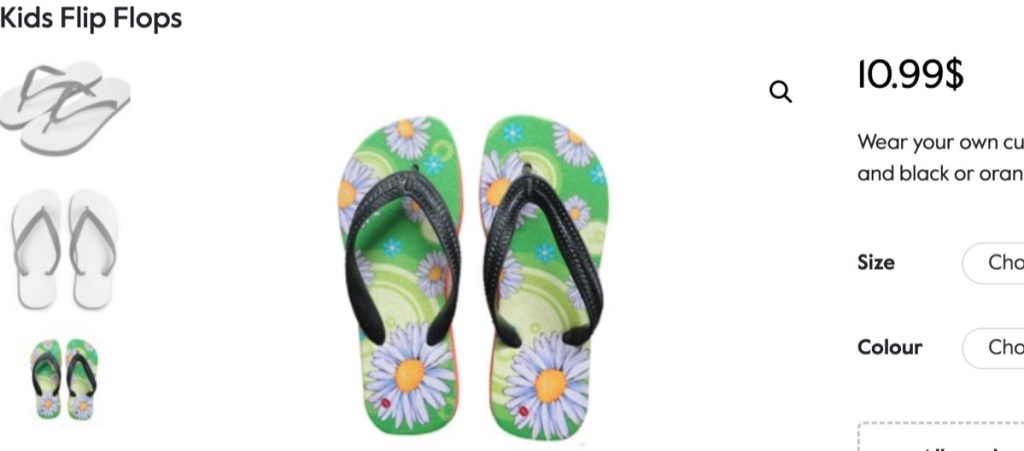 AOP+ custom flip flops print-on-demand supplier
