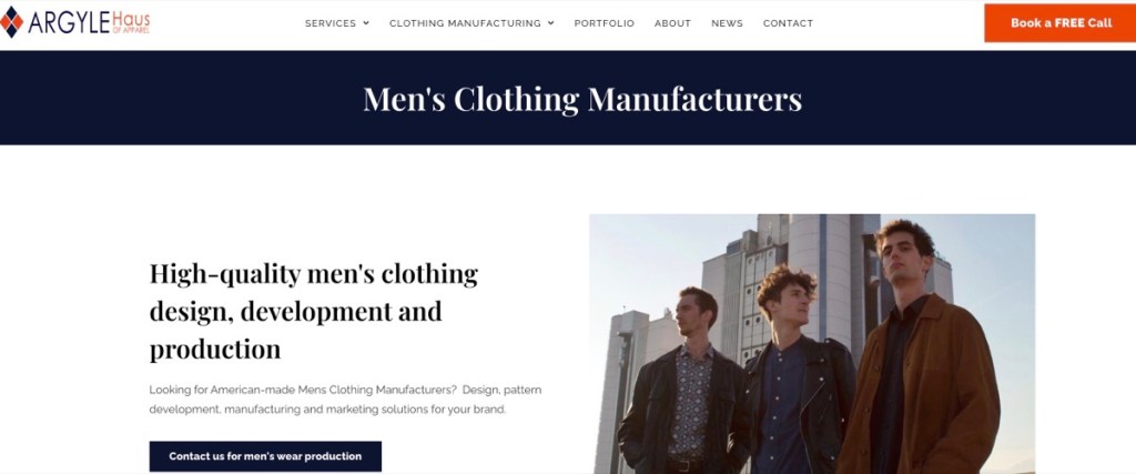 ARGYLE Haus custom men's clothing manufacturer in the USA