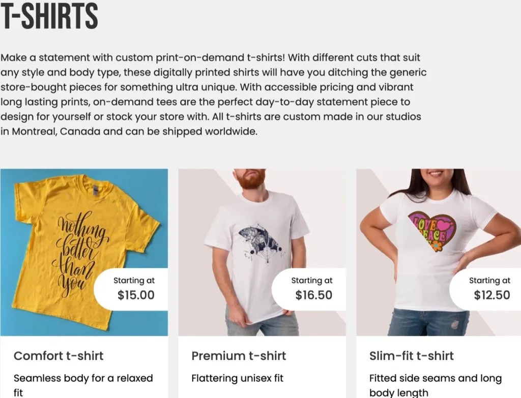ArtOfWhere custom t-shirt print-on-demand supplier for Etsy
