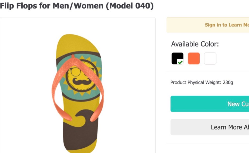 ArtsAdd custom flip flops print-on-demand supplier
