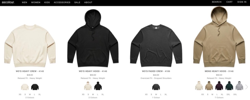 AS Colour wholesale oversized hoodies & sweatshirts supplier