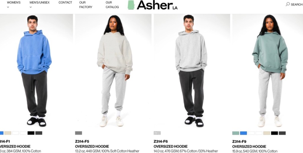 Asher LA wholesale oversized hoodies & sweatshirts supplier