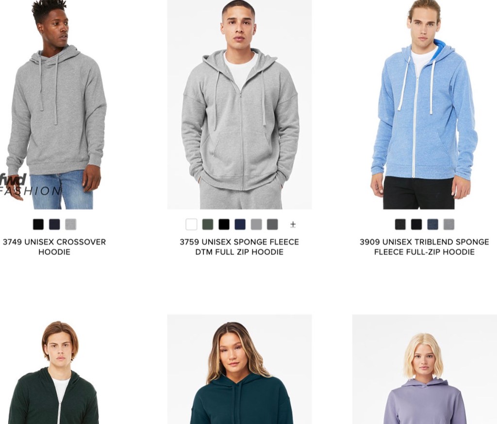 Bella+Canvas blank hoodie & sweatshirt bulk wholesale supplier