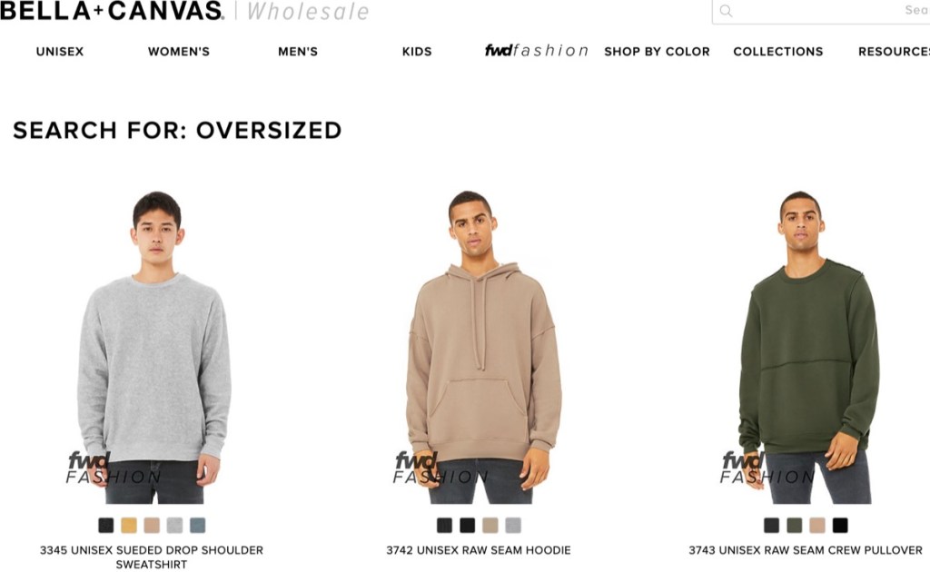 Bella+Canvas wholesale oversized hoodies & sweatshirts supplier