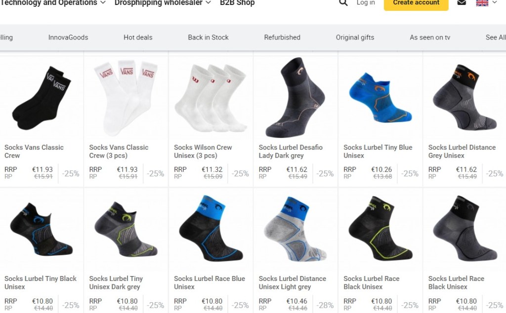 BigBuy sock dropshipping supplier
