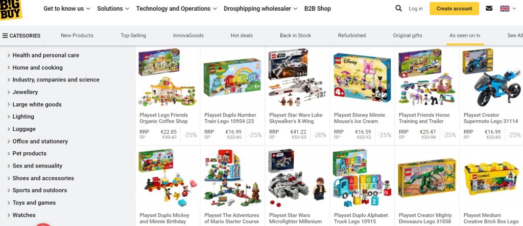 BigBuy building block & lego dropshipping supplier