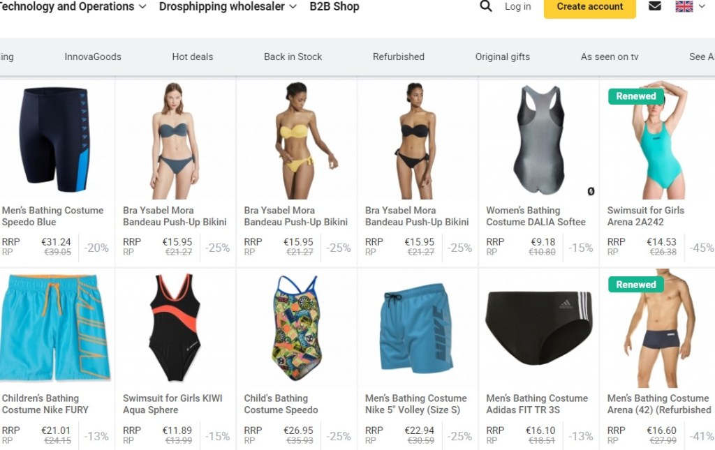 BigBuy swimwear & bikinis dropshipping supplier