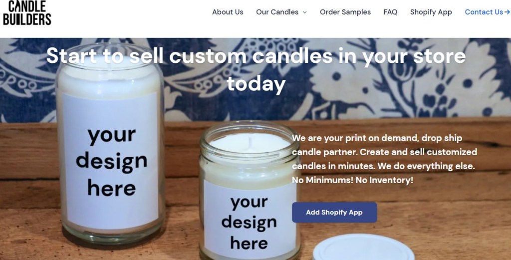 Candle Builders candle print-on-demand company