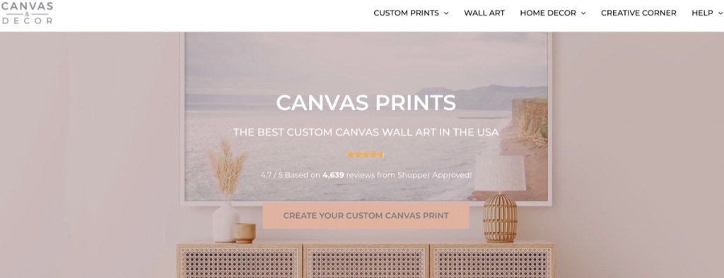 Canvas & Decor cheap online custom canvas printing service & company