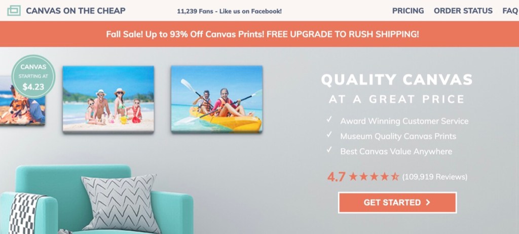 Canvas On The Cheap cheap online custom canvas printing service & company