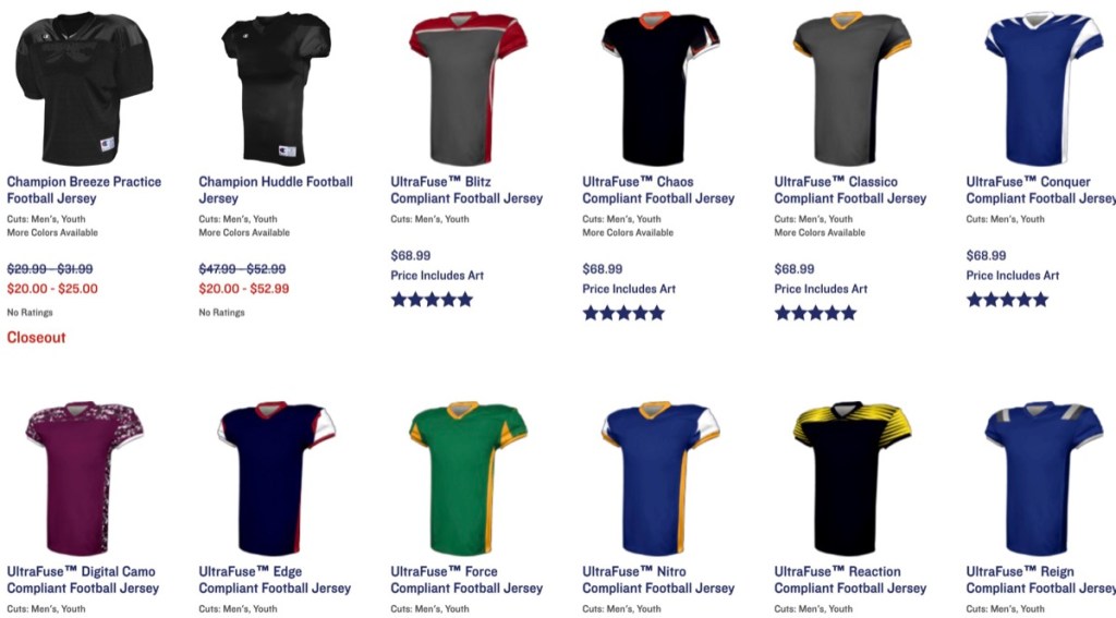 Champion Teamwear wholesale blank football jersey supplier