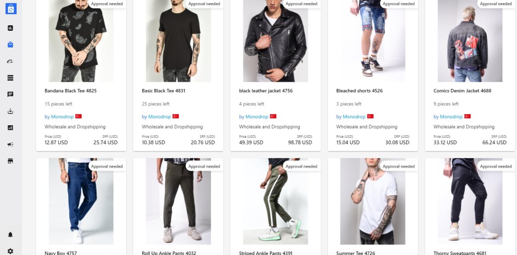 Clothing dropshipping products on Syncee