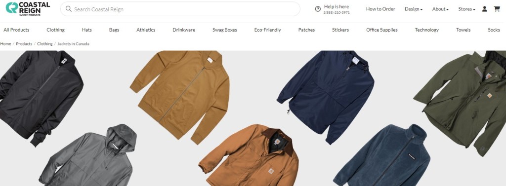 Coastal Reign online custom jacket printing service & company