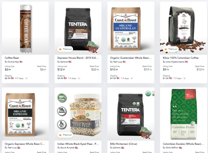 Coffee dropshipping products on Spocket