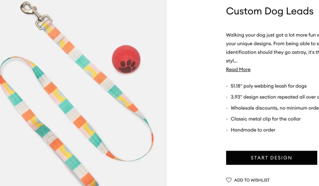 Contrado custom dog leash print-on-demand supplier
