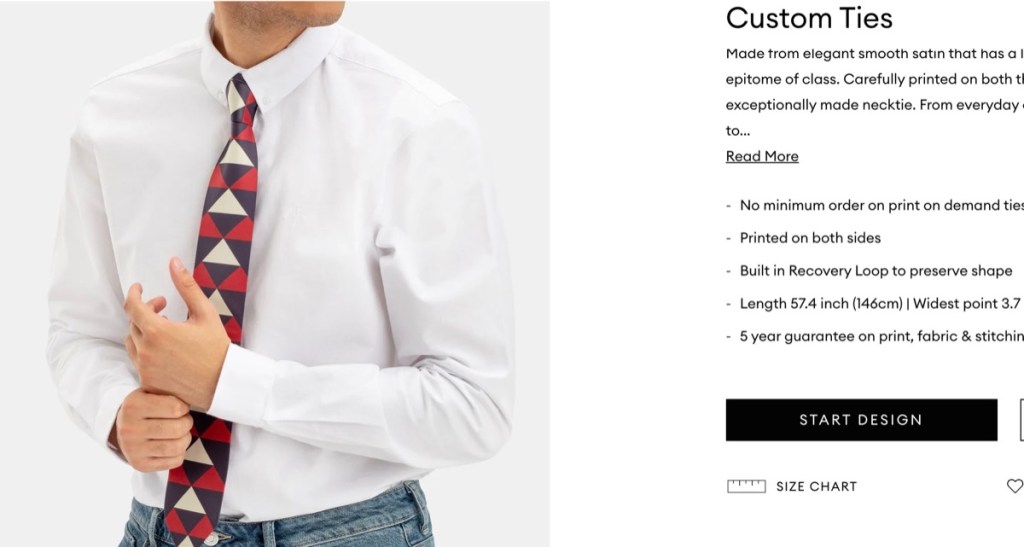 Contrado necktie print-on-demand supplier