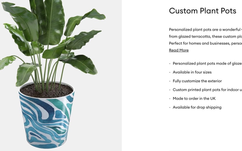 Contrado custom plant pot print-on-demand supplier