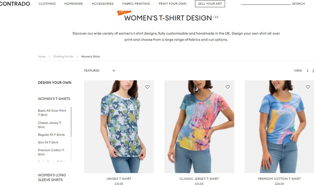 Contrado plus-size clothing print-on-demand company