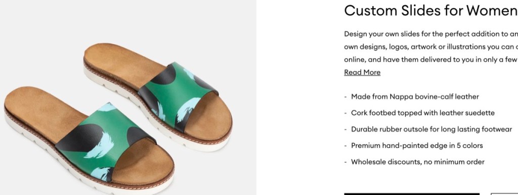 Contrado custom slides & sandals print-on-demand supplier