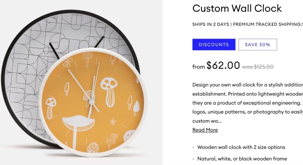 Contrado custom wall clock print-on-demand supplier
