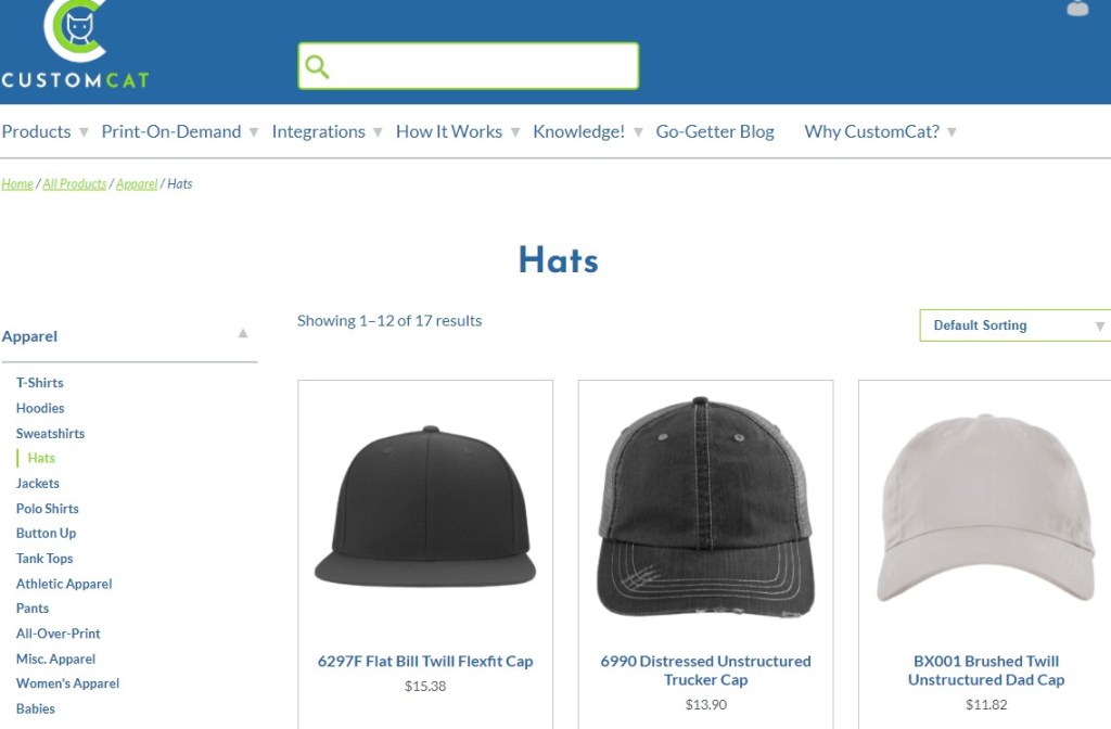 CustomCat hat & beanie print-on-demand company