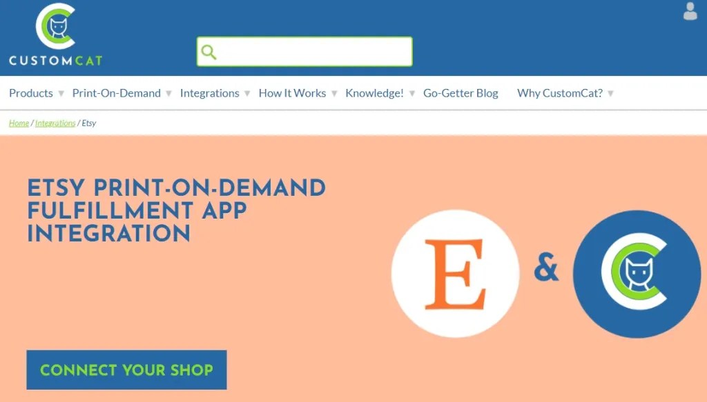 CustomCat Etsy print-on-demand partner
