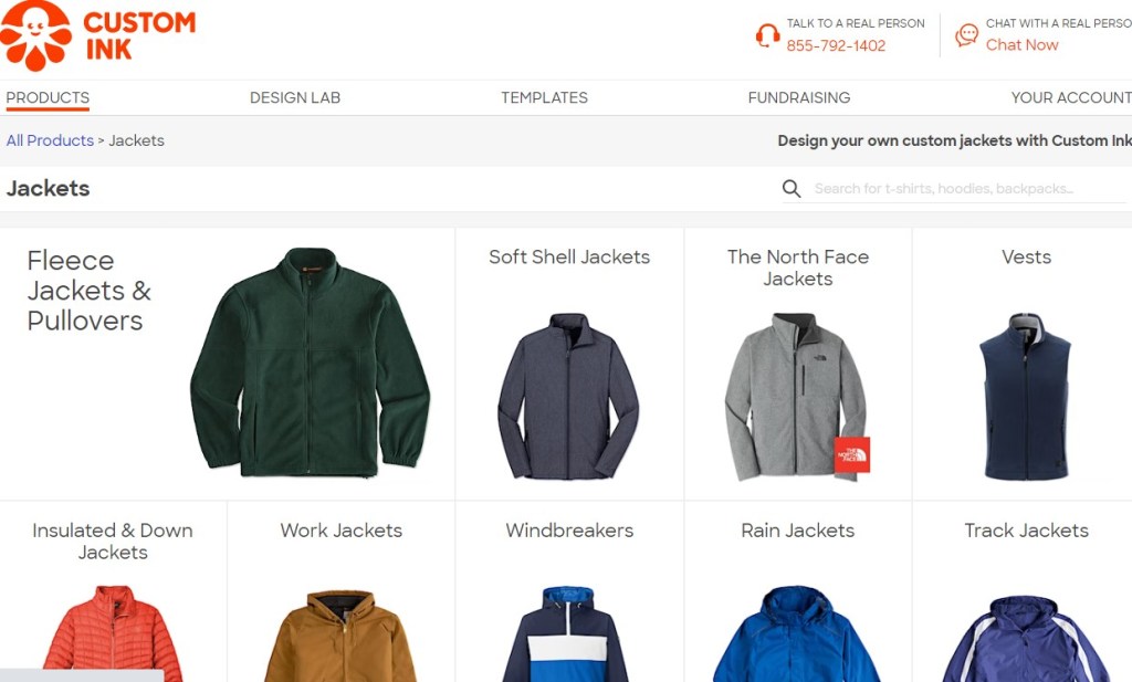 CustomInk online custom jacket printing service & company