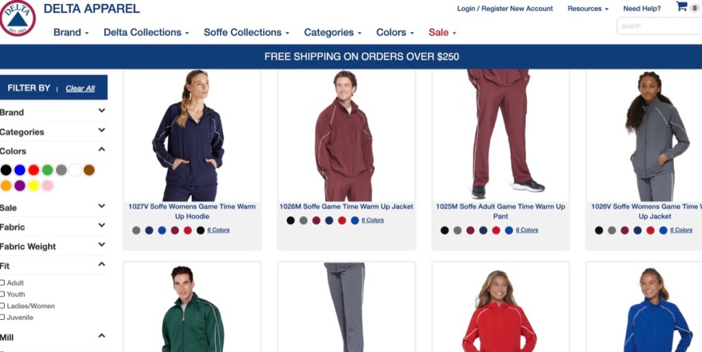 Delta Apparel wholesale blank sweatsuit & jogger set supplier