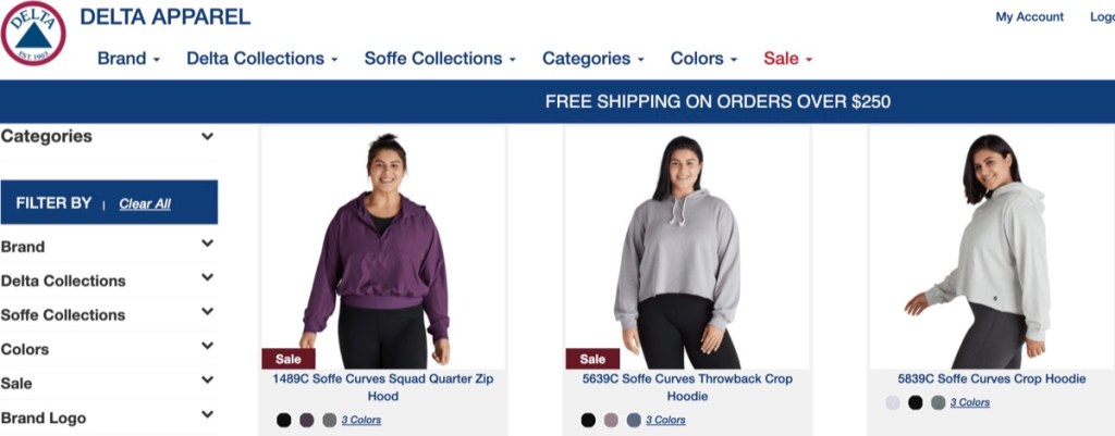 Delta Apparel wholesale oversized hoodies & sweatshirts supplier