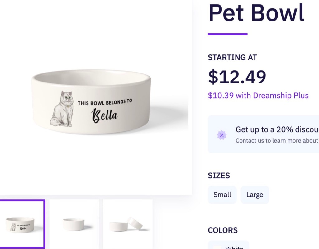Dreamship pet bowl print-on-demand supplier