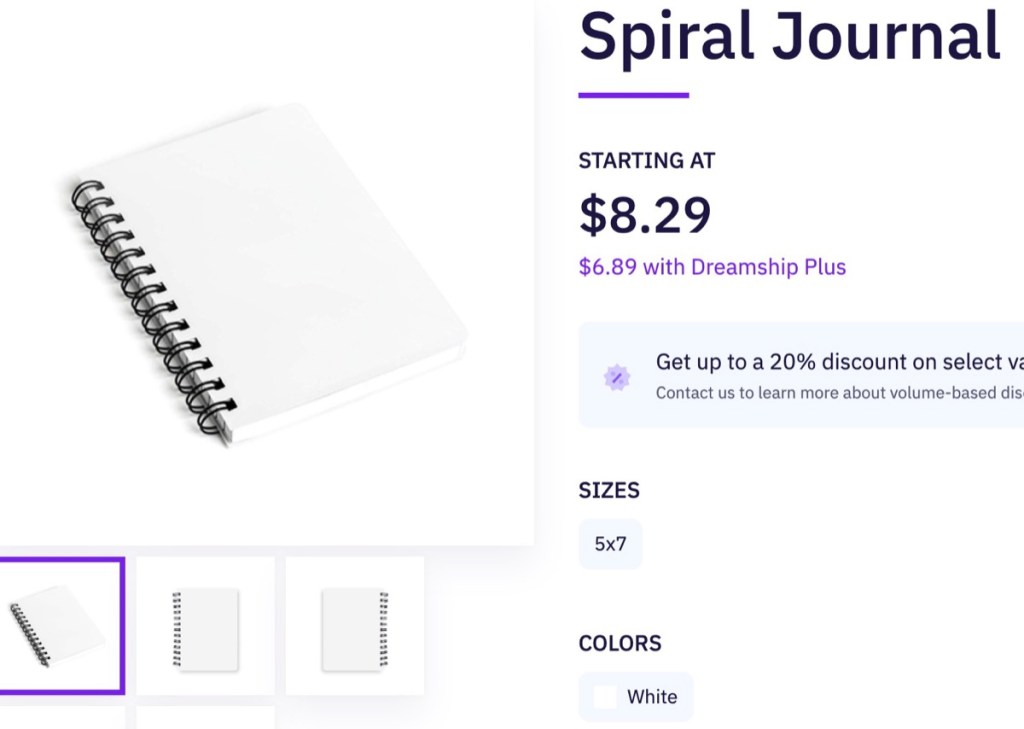 Dreamship spiral notebook print-on-demand supplier