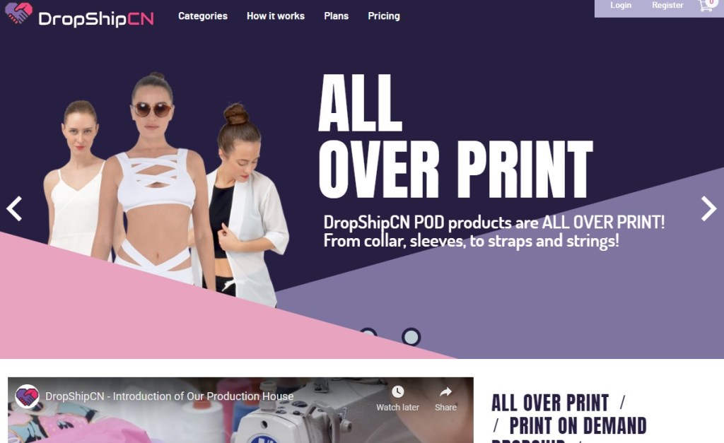 DropshipCN all-over print-on-demand company for t-shirts, hoodies & sweatshirts