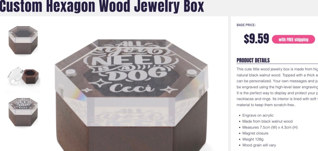 DropshipCN custom jewelry box print-on-demand supplier