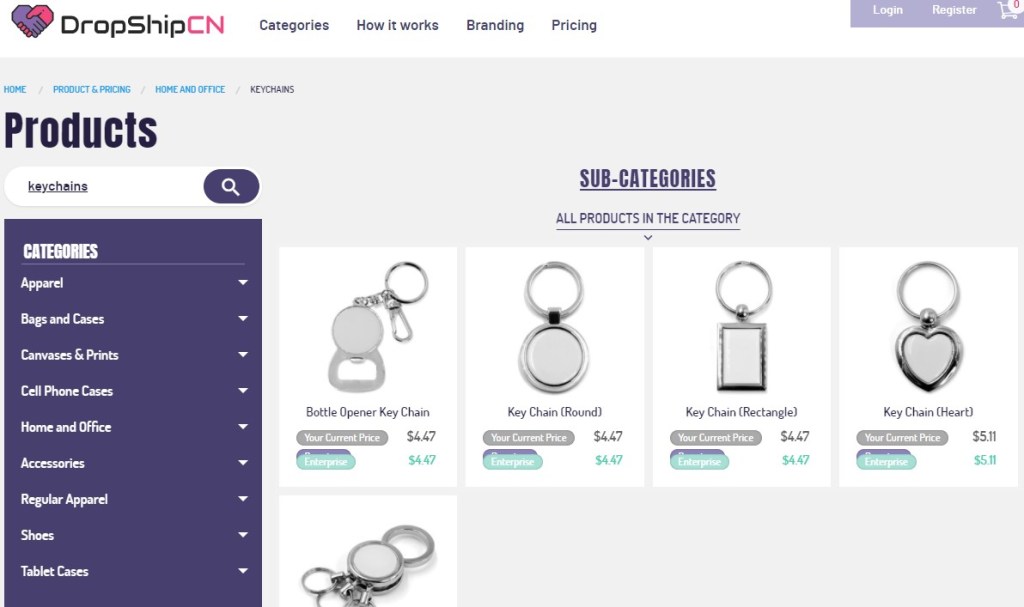 DropshipCN keychain print-on-demand company