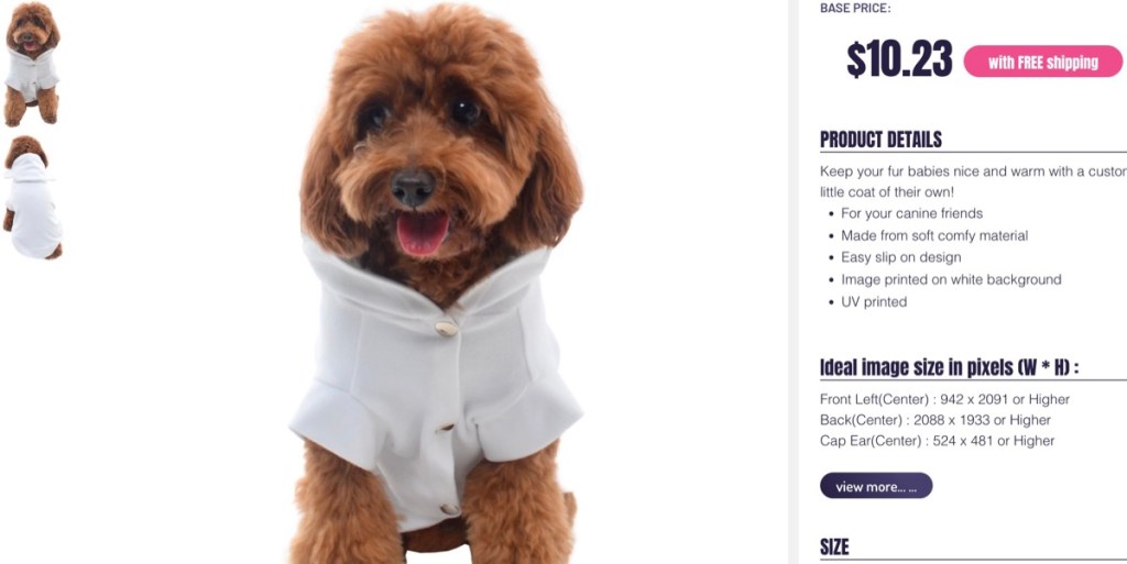 DropshipCN custom pet dog/cat hoodie print-on-demand supplier