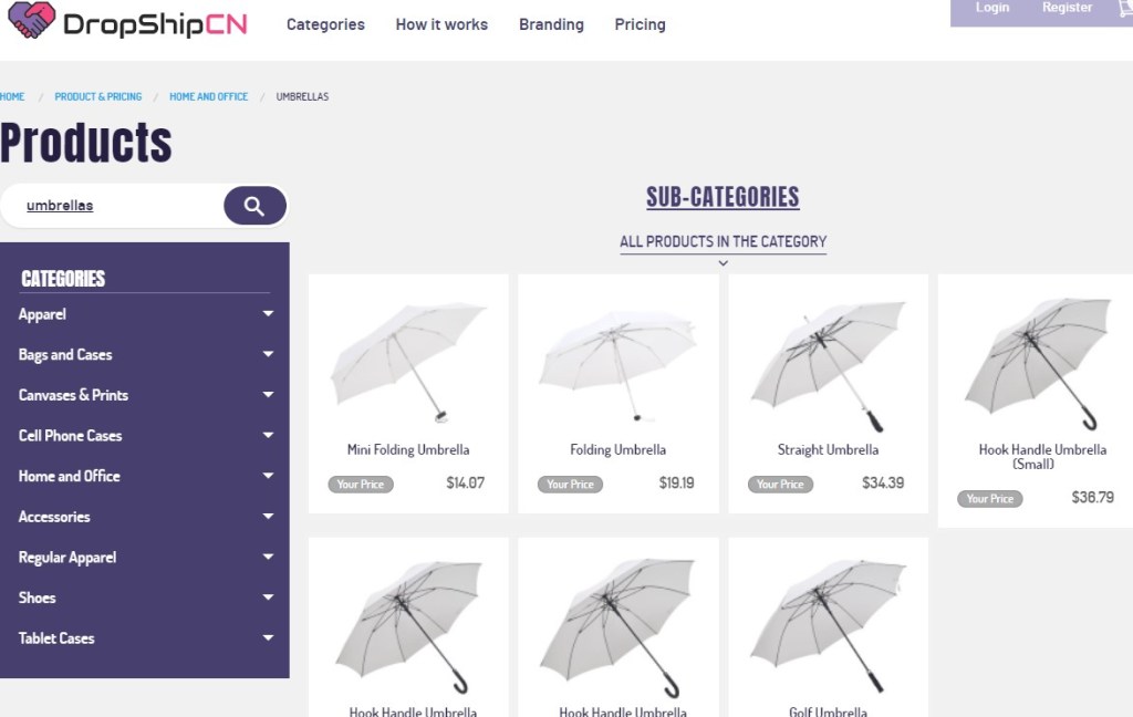 DropshipCN umbrella print-on-demand company