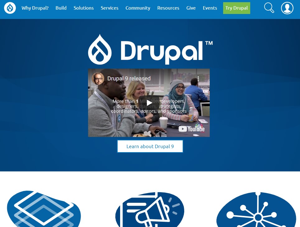 Drupal blogging platform homepage